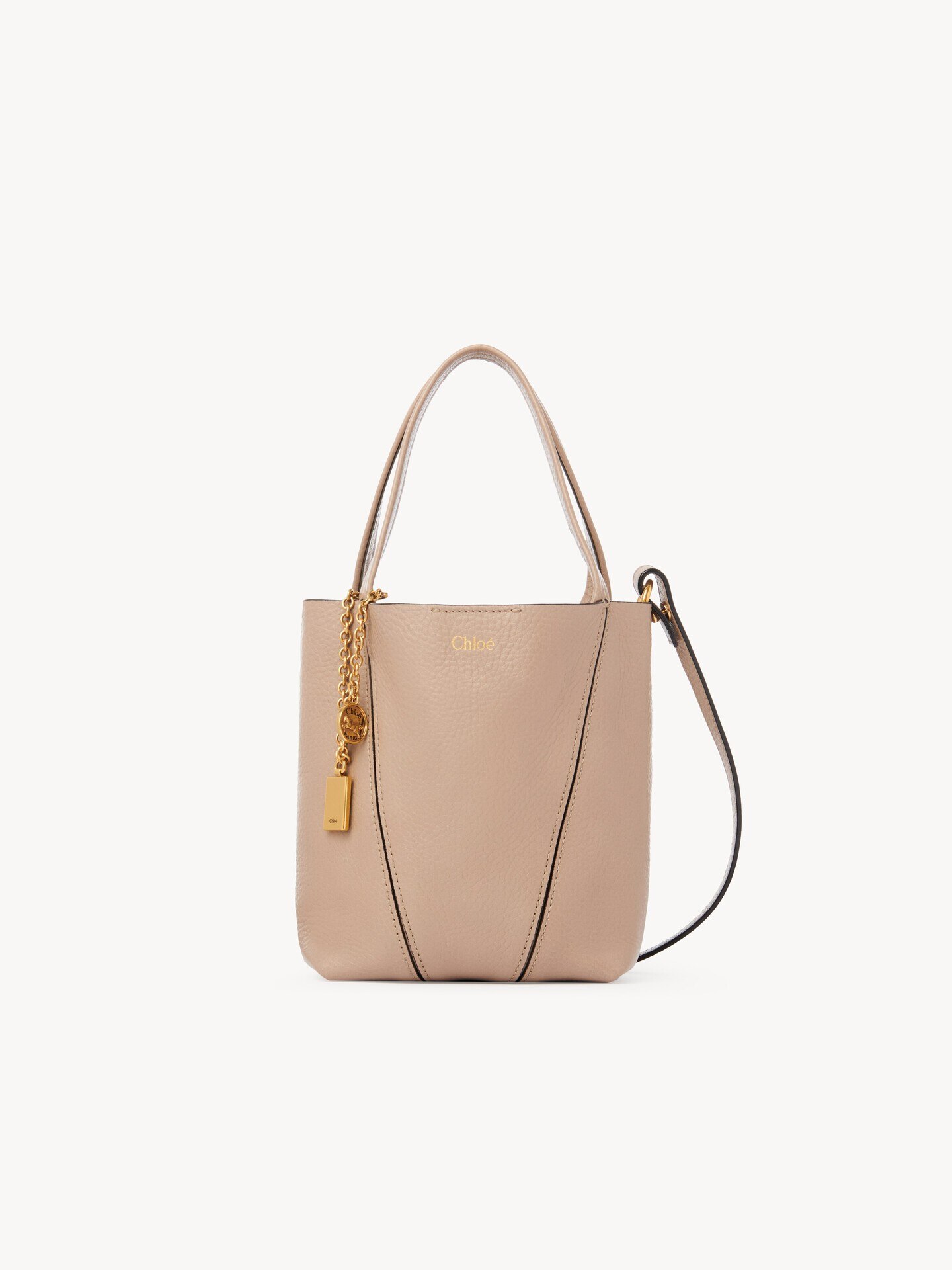 Small Chlo&eacute; Spin tote bag in grained leather - 1
