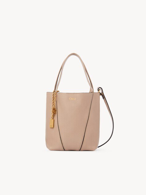 Petit sac cabas Chlo&eacute; Spin en cuir grain&eacute;
