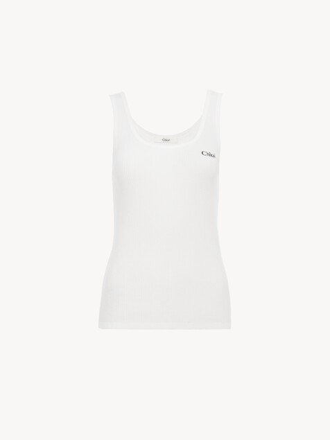 Logo tank top in jersey