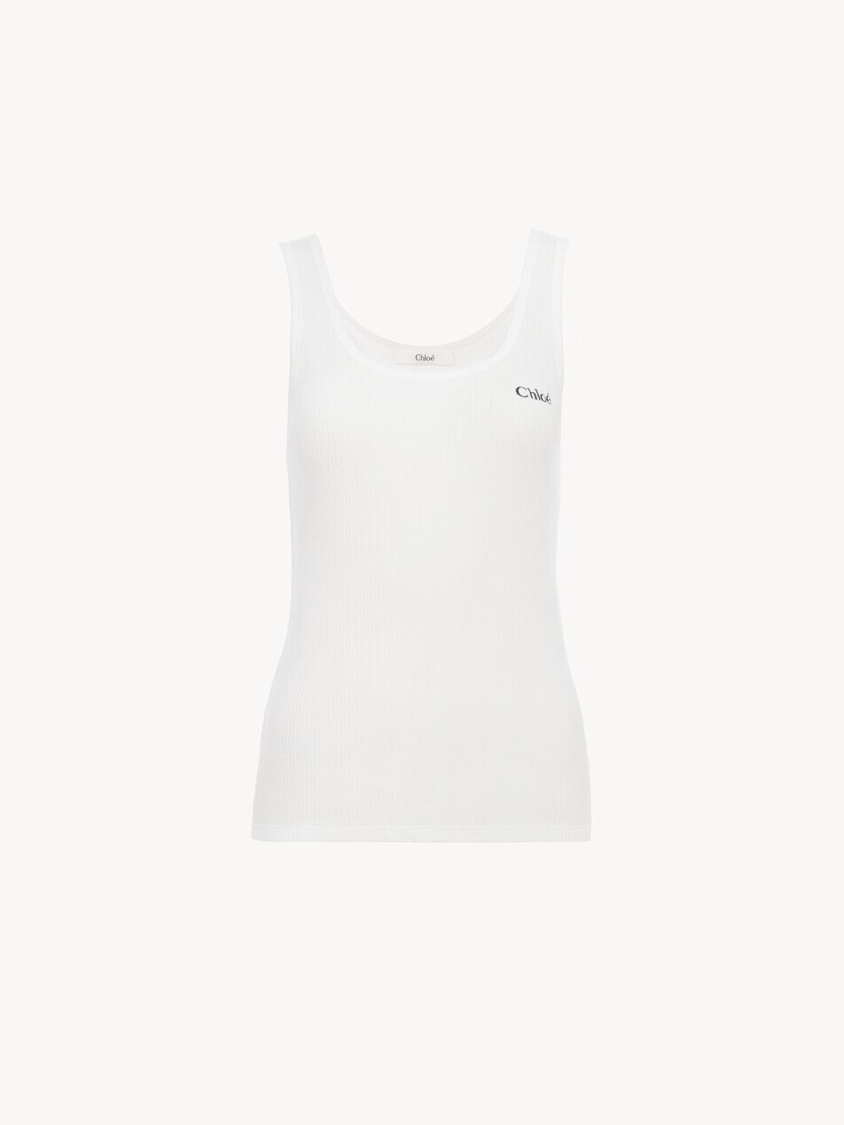 Logo tank top in jersey