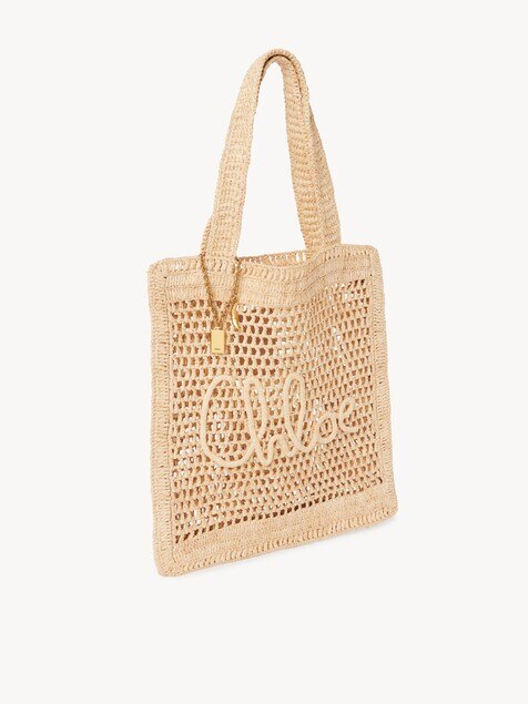 Tote bag Summer Banana in rafia