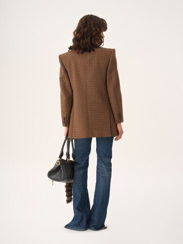 Tailored double-breasted jacket in houndstooth wool - 7