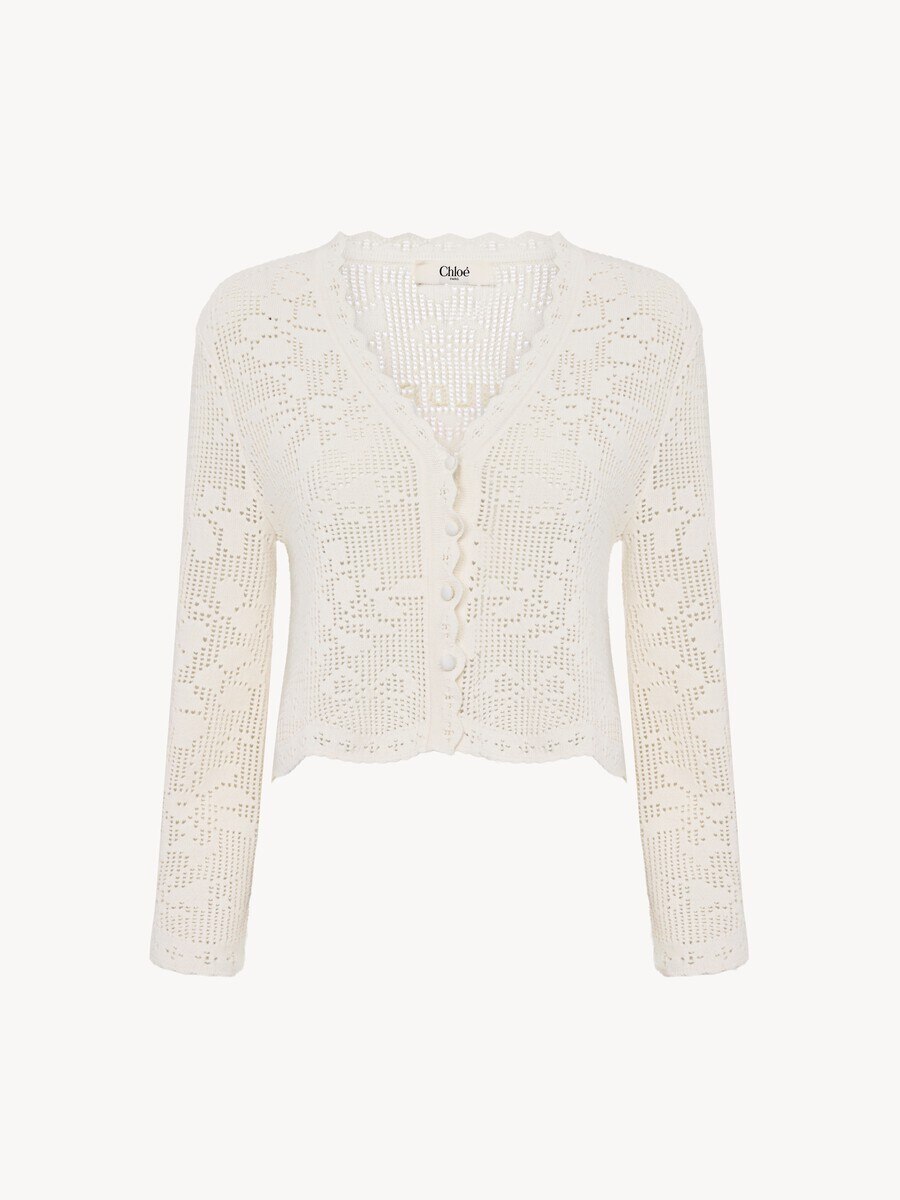 Cropped-Strickjacke aus Baumwollstrick - 2