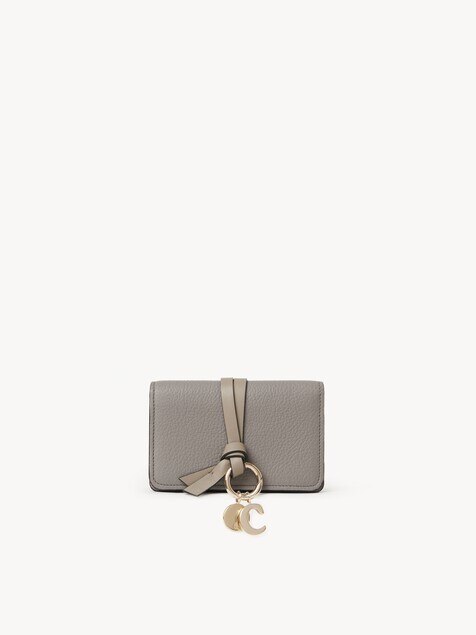 Alphabet card holder in grained leather