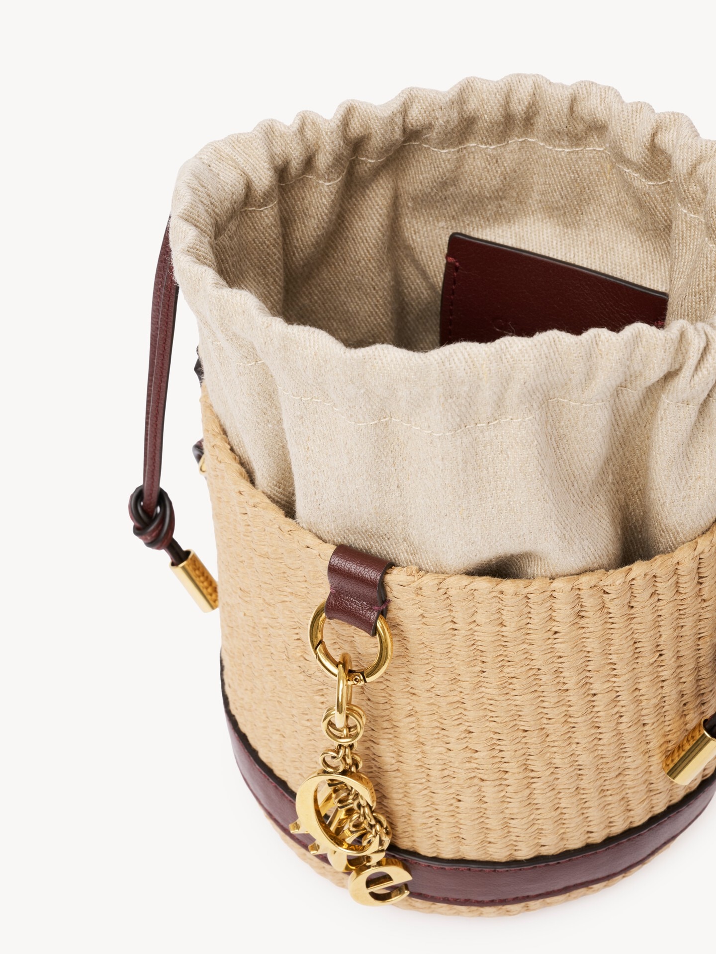 Chlo&eacute; Charms basket bag in natural fibers - 6