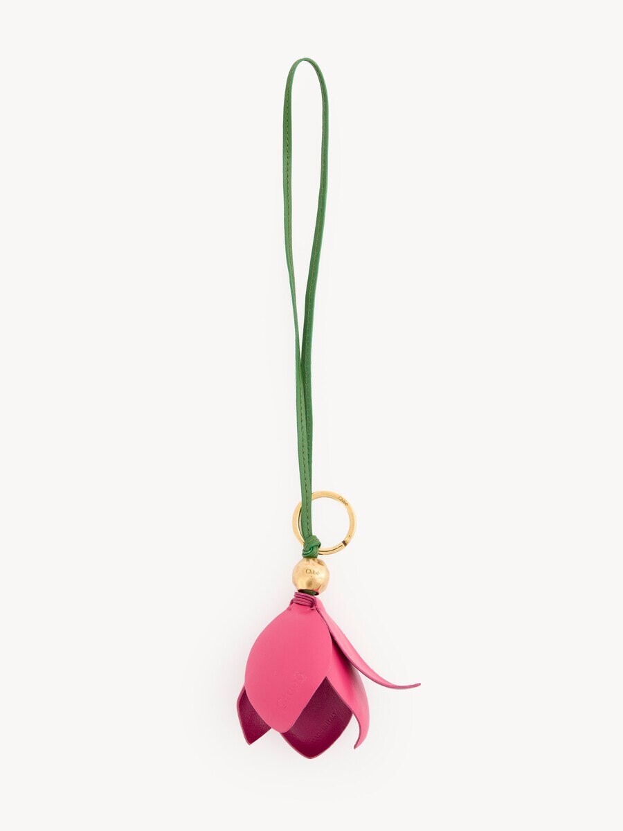 Chlo&eacute; Symbols Tulip key ring bag charm in grained leather - 4