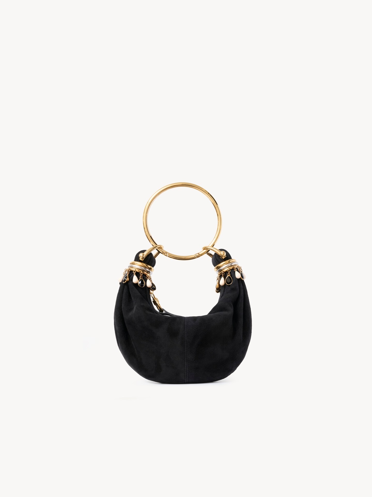 Mini Beaded Bracelet Hobo bag in suede leather - 3.0