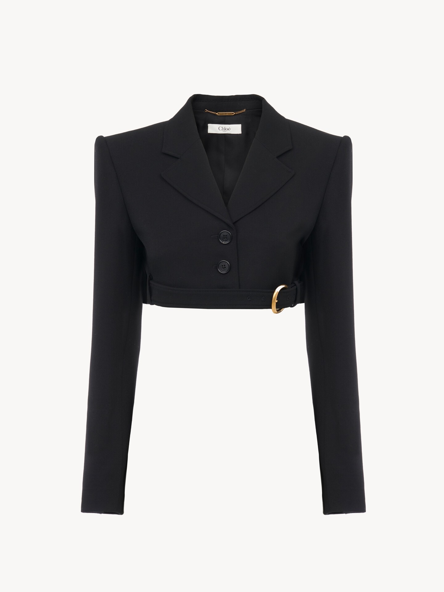 Chaqueta Spencer cropped de lana grain de poudre - 2