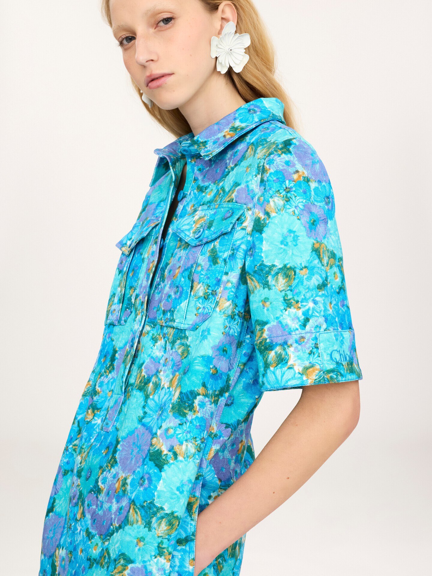 Mini robe polo en drill de coton - 6