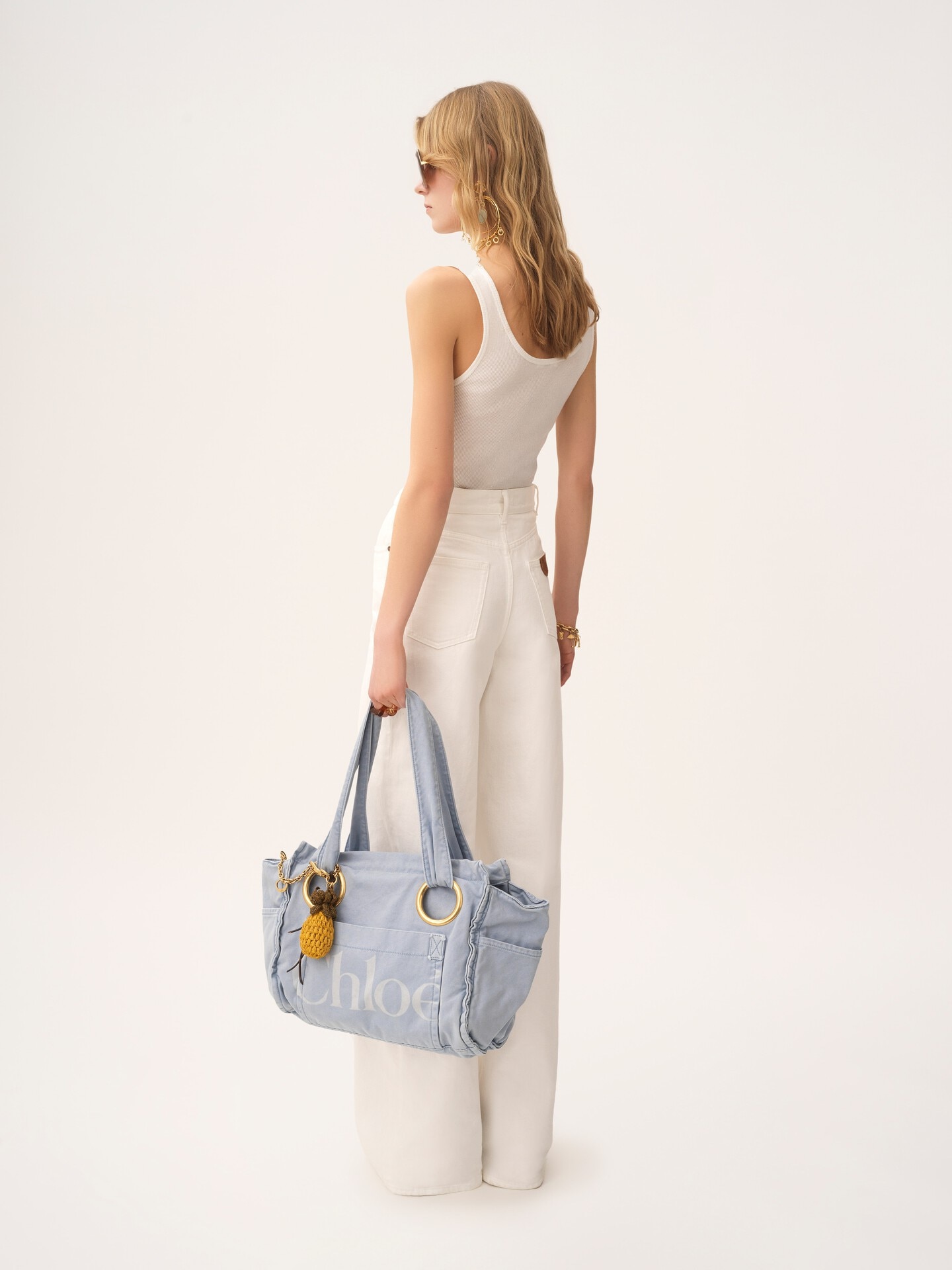 Fitted tank top in cotton jersey & guipure - 4.0