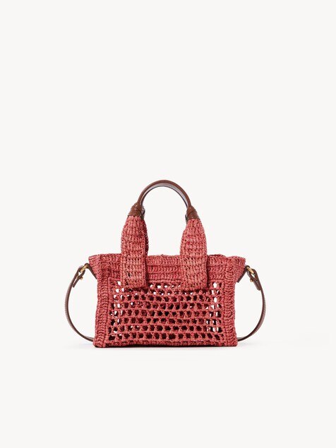 Mini Summer Banana east-west tote bag in raffia
