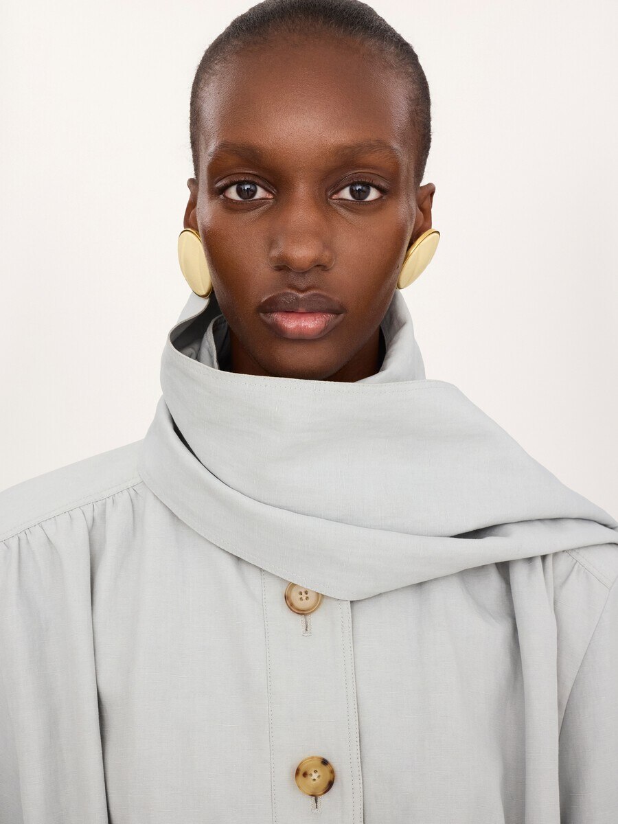 Cropped scarf jacket in a linen-cotton mix - 6