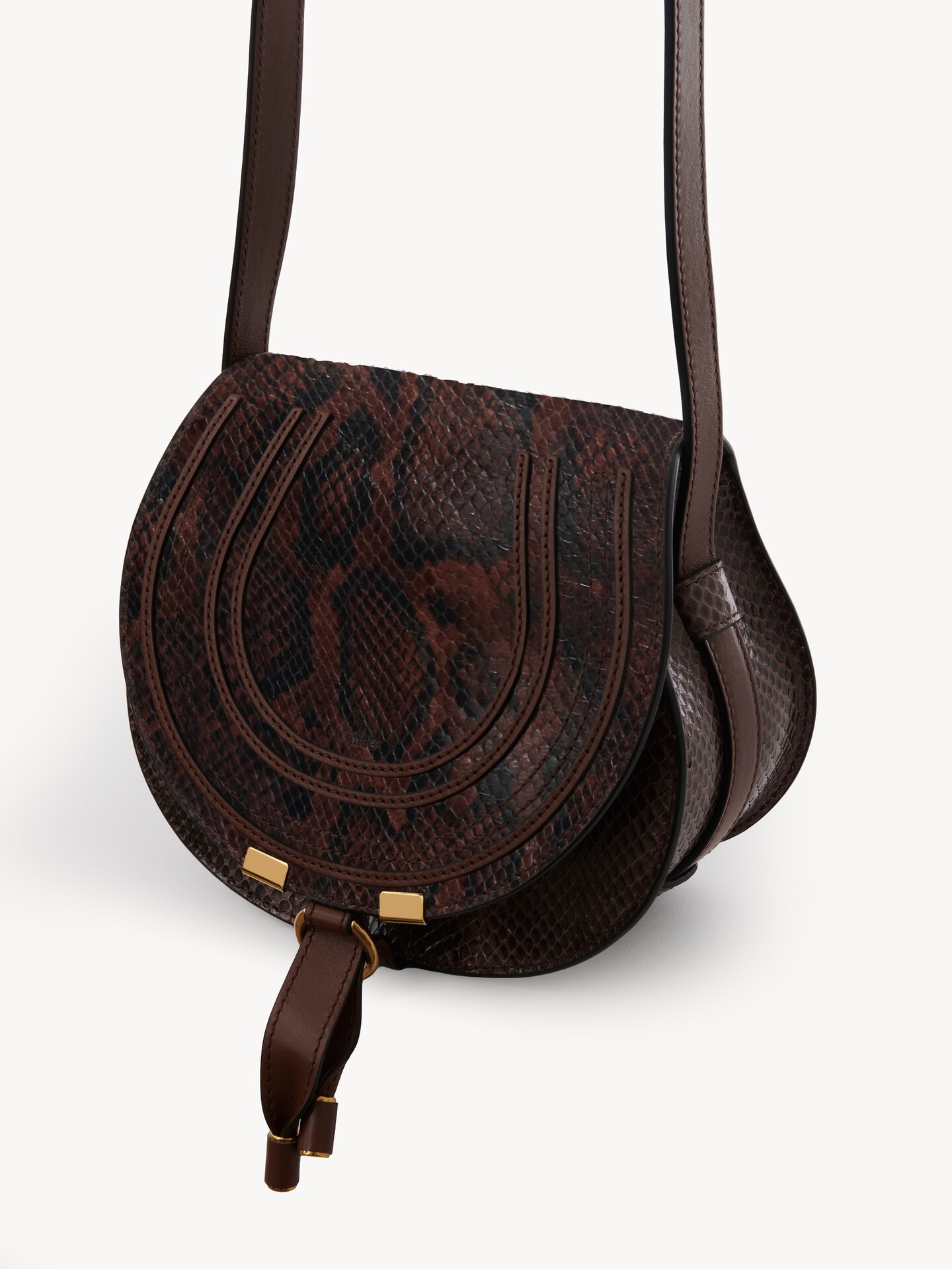 Small Marcie saddle bag in python-effect leather - 3