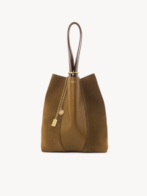 Chlo&eacute; Spin tote bag in grained & suede leather
