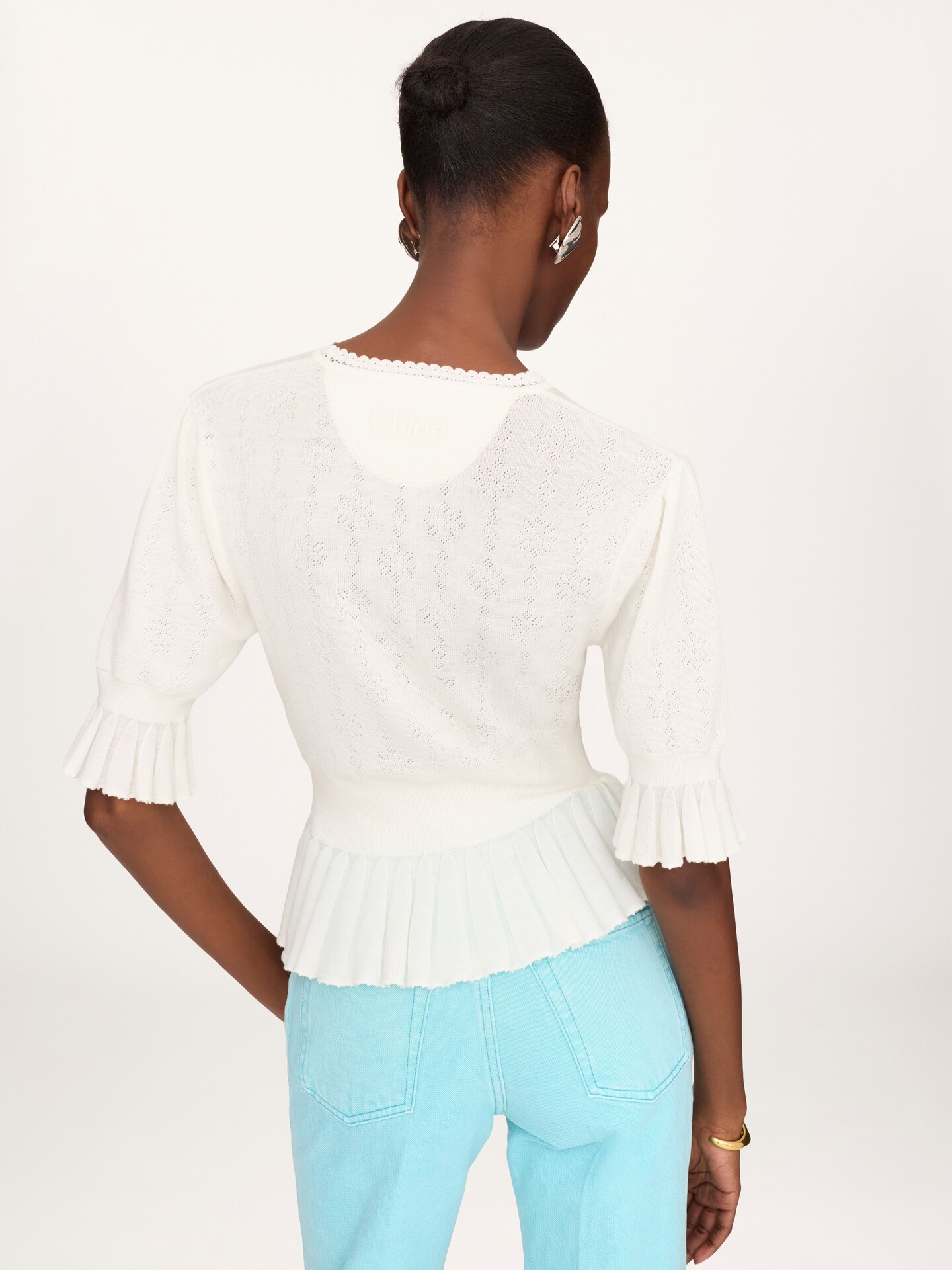 Cropped ruffle jumper in a wool knit - 5.0