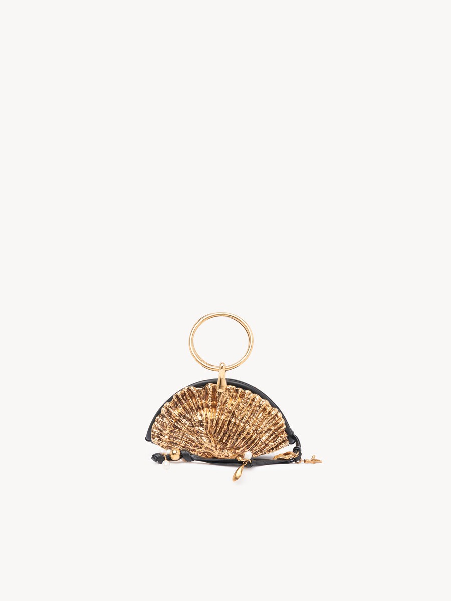 Sea Treasures Shell zipped clutch in soft leather & metal - 1