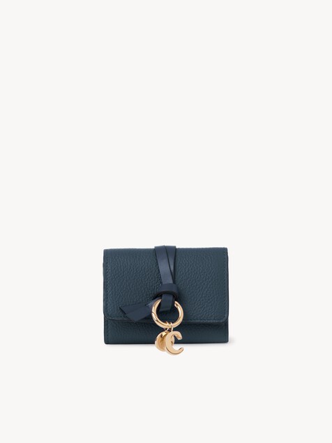 Mini Alphabet tri-fold in grained leather