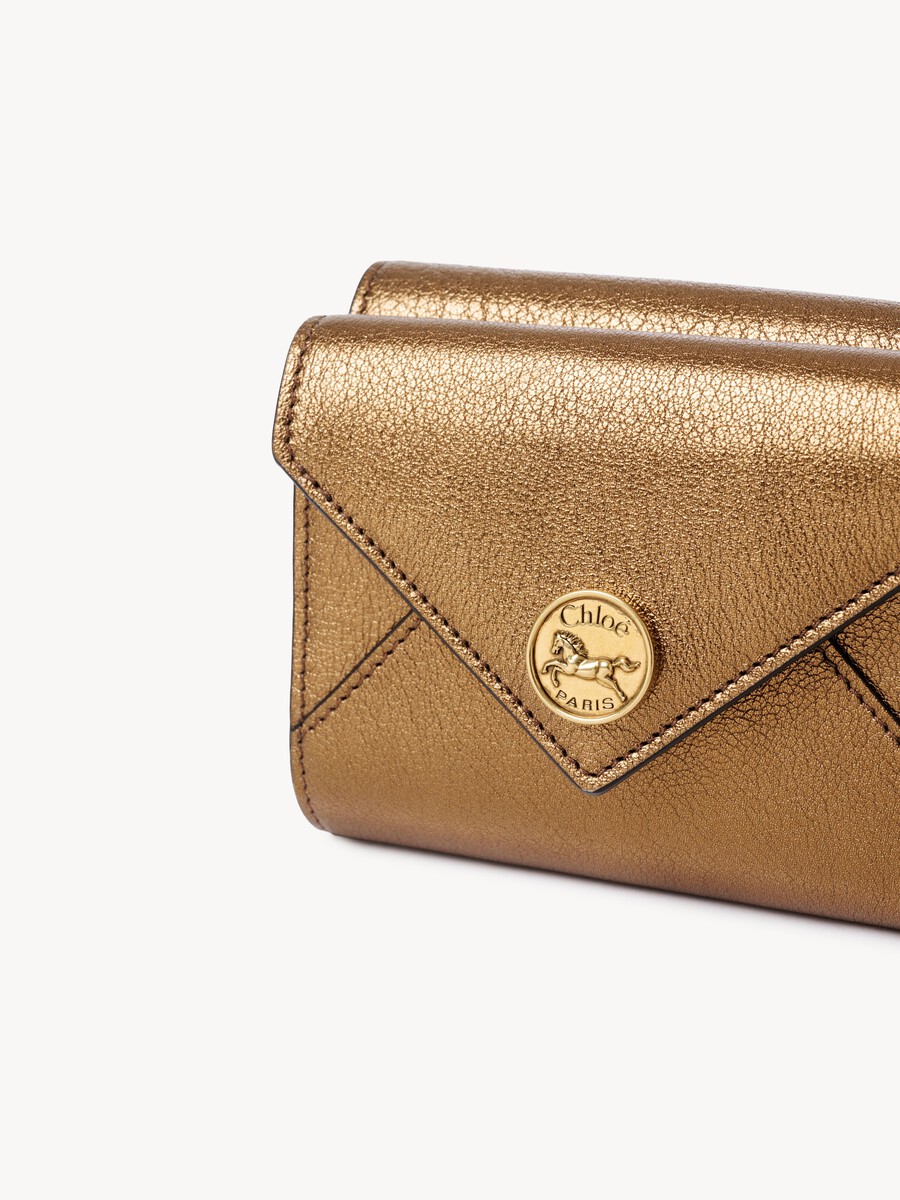 Small Envelope tri-fold in metallic leather - 6