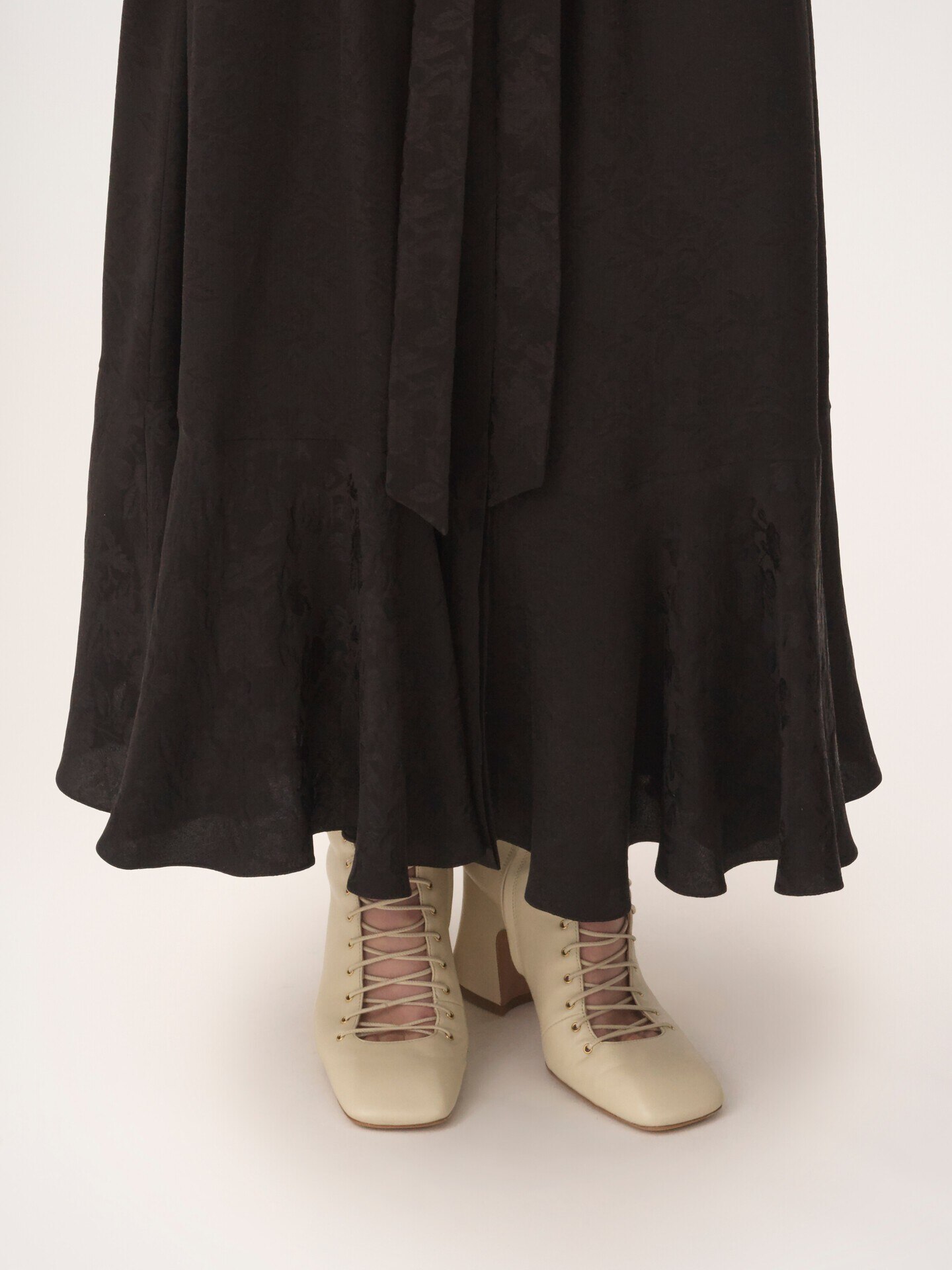 Falda midi fruncida de jacquard de seda - 6