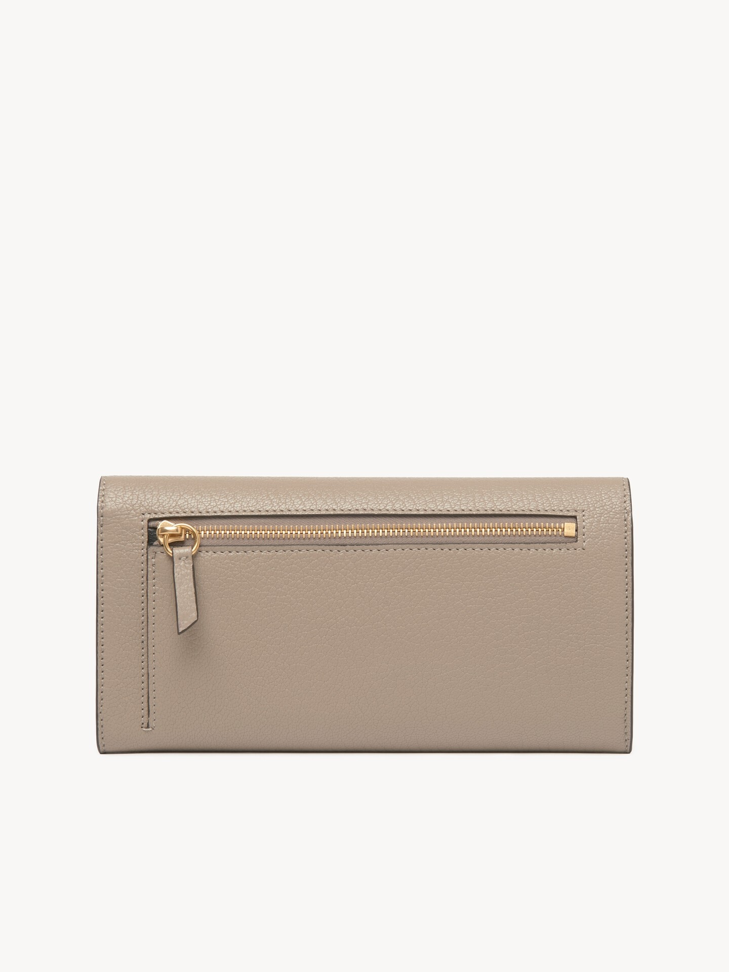 Envelope long wallet with flap in grained leather - 4.0