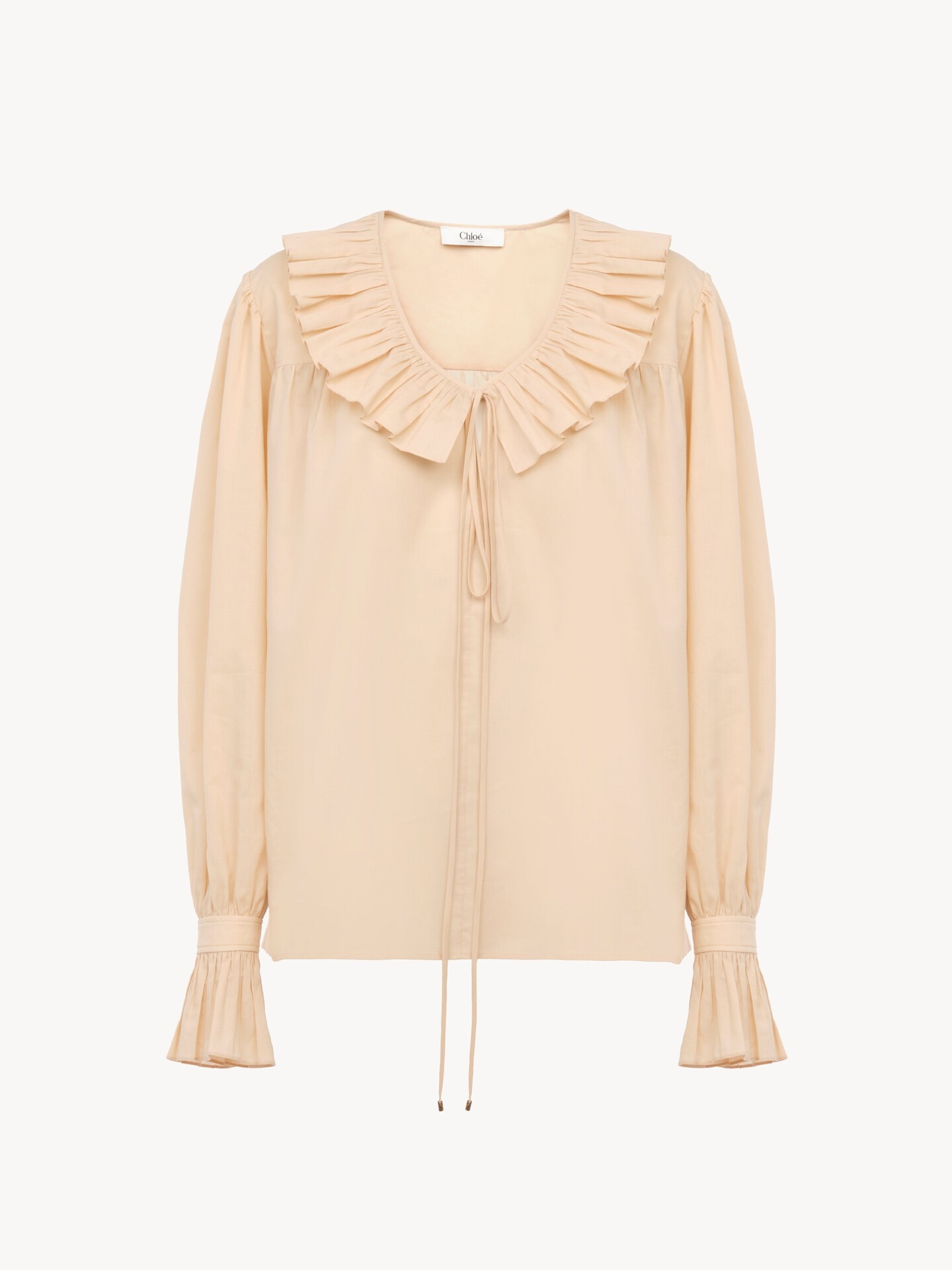 Gathered ruffle top in cotton voile - 1