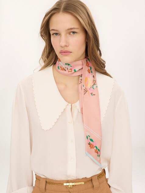 The Chlo&eacute; Parrot bandeau scarf in silk twill