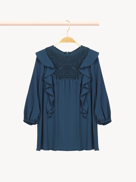 Vestido bordado de guipur para ni&ntilde;os