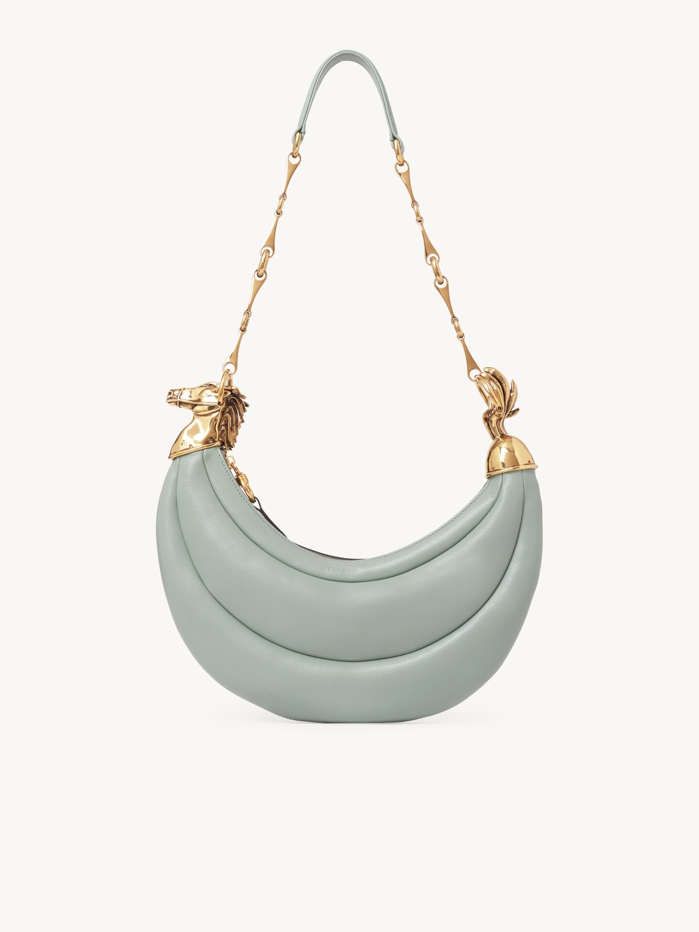 Chain Horse shoulder bag in grained leather - 1