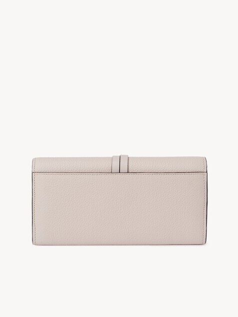 Alphabet wallet with flap in grained leather
