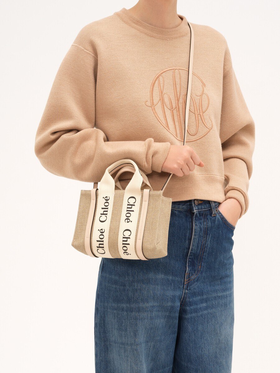 Minibolso tote Woody de lino - 3