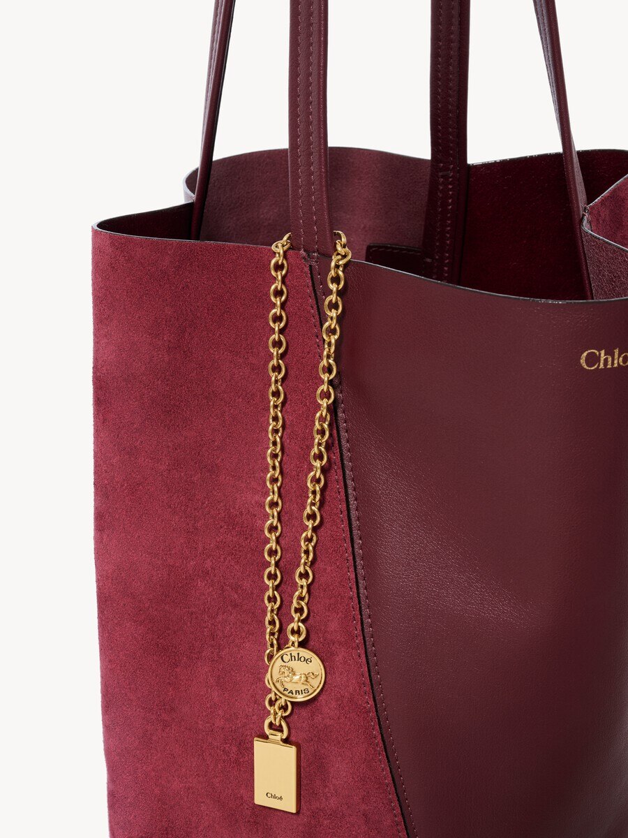 Chlo&eacute; Spin tote bag in suede & soft leather - 8