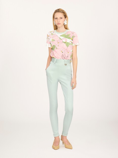 Camiseta corta con logotipo de jersey de algod&oacute;n