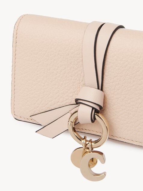 Alphabet key case in grained leather