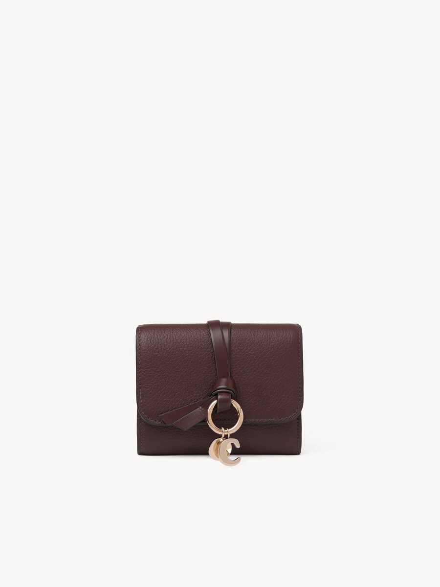 Small Alphabet tri-fold in grained leather - 1