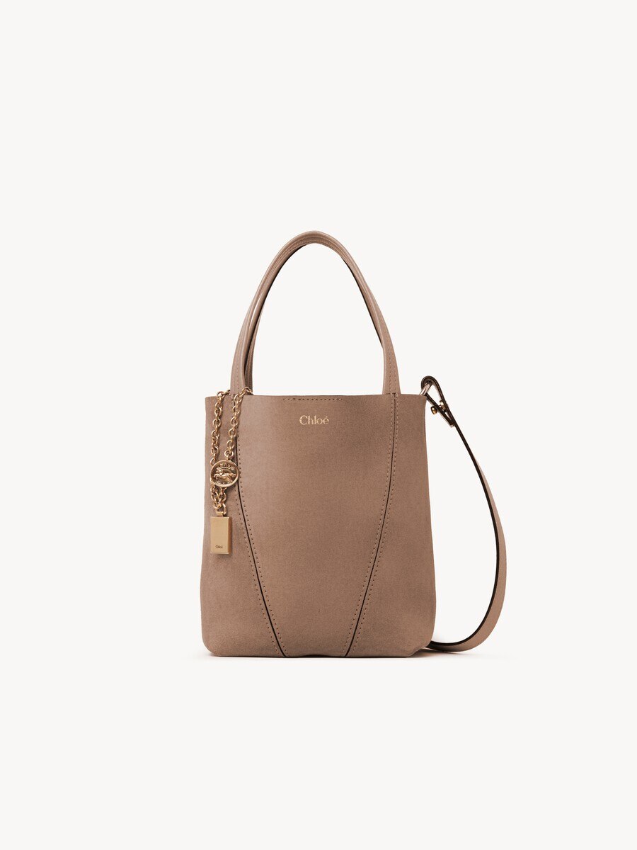 Small Chlo&eacute; Spin tote bag in suede leather - 1
