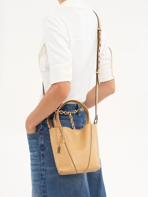 Small Chlo&eacute; Spin tote bag in grained leather