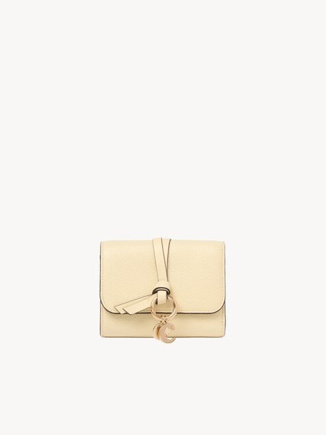 Small Alphabet tri-fold in grained leather