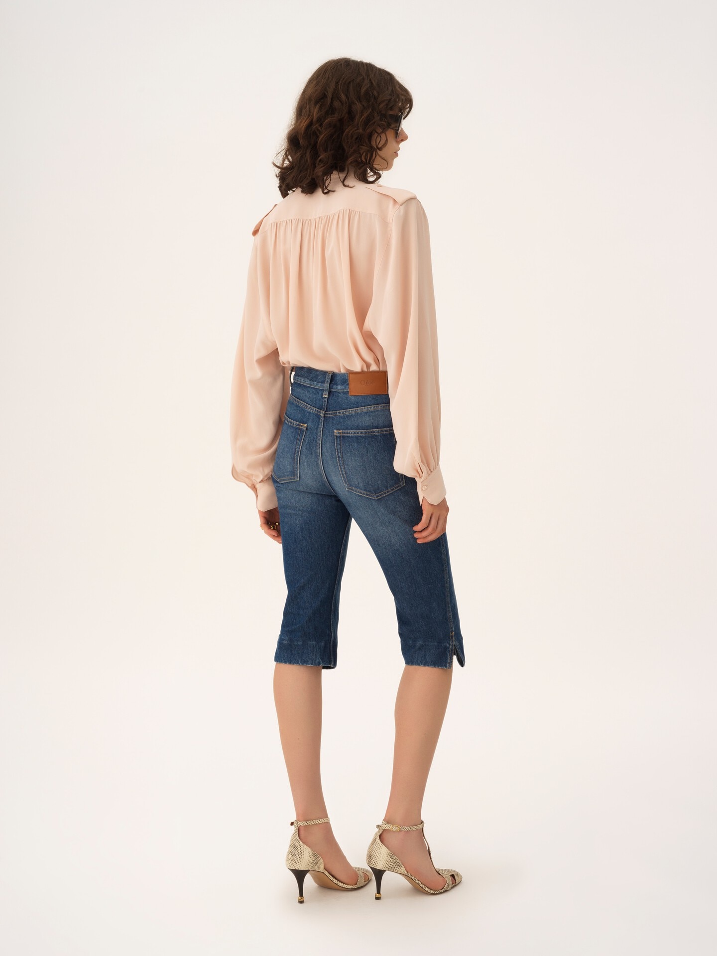 Gathered blouse in crêpe de chine - 6