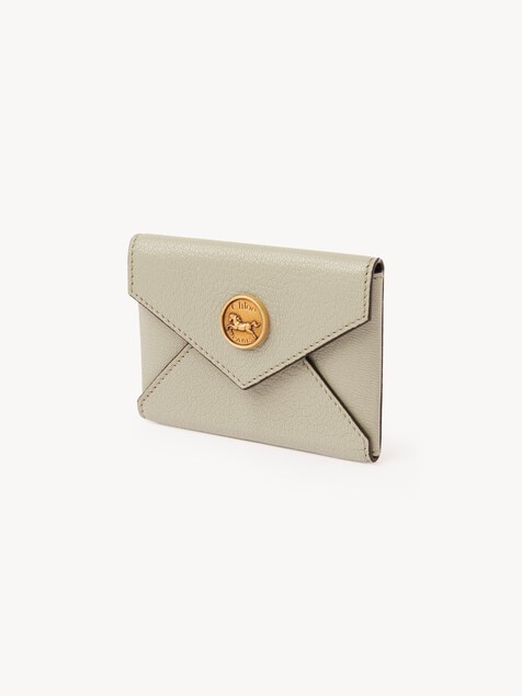 Tarjetero Envelope de cuero granulado