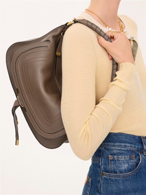 Small Marcie shoulder bag in soft leather