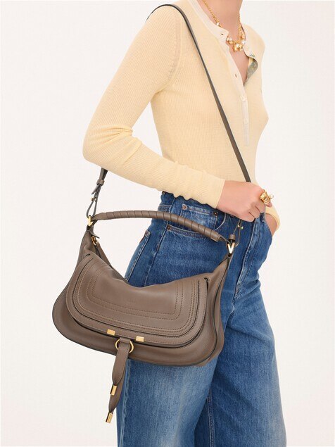 Small Marcie shoulder bag in soft leather