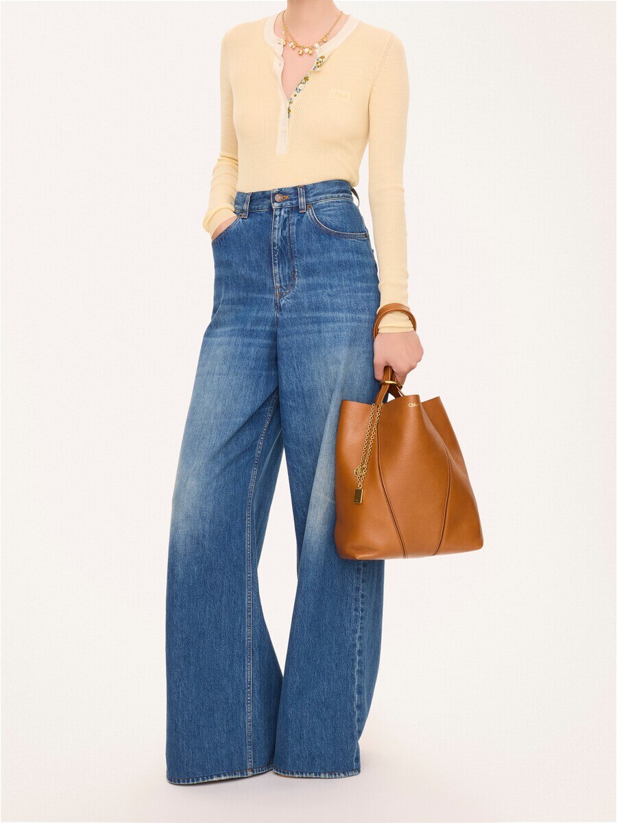 Chlo&eacute; Spin tote bag in grained leather - 6