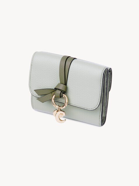 Small Alphabet tri-fold in grained leather