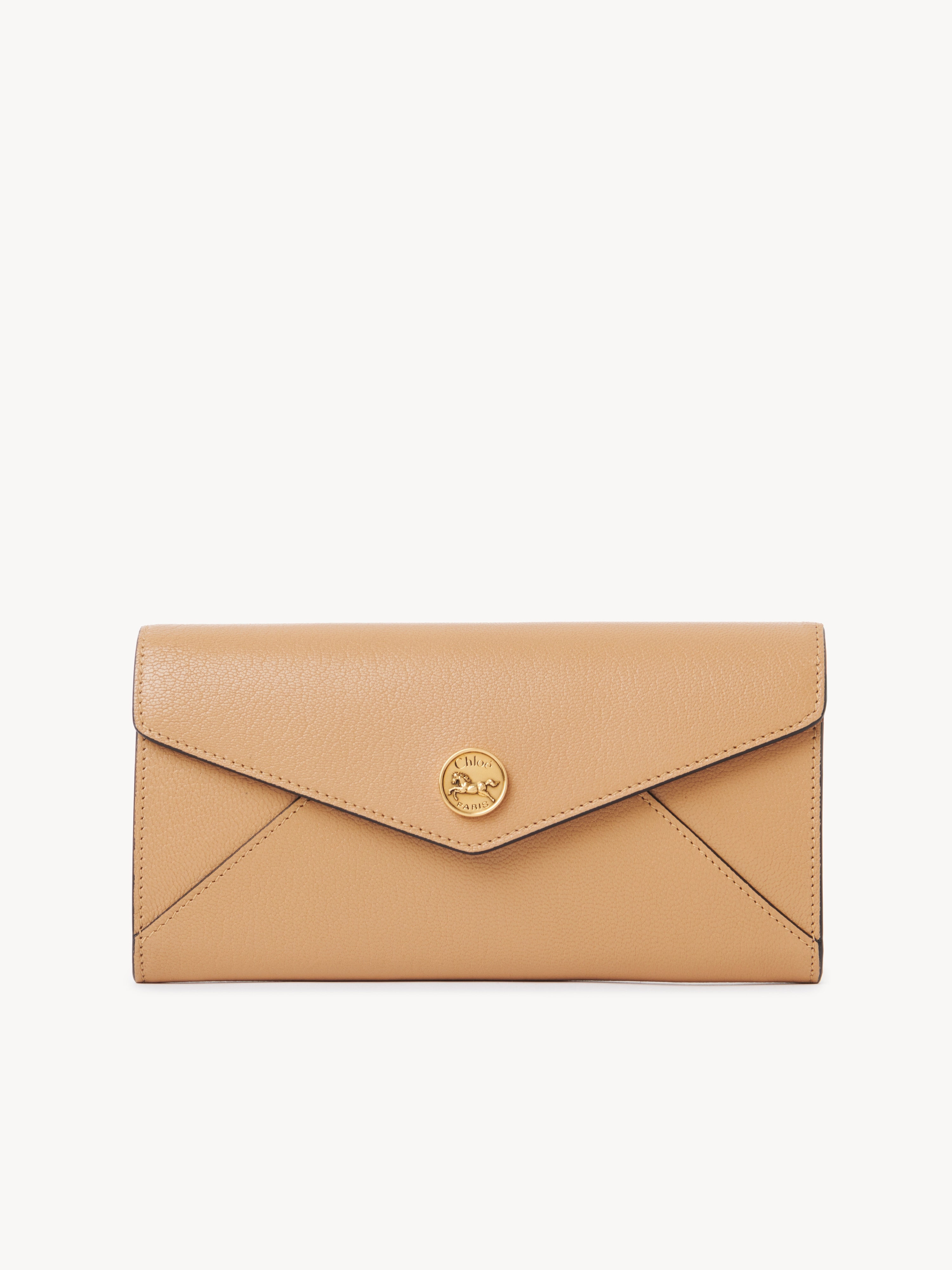 Small Envelope tri-fold in grained leather - NaN