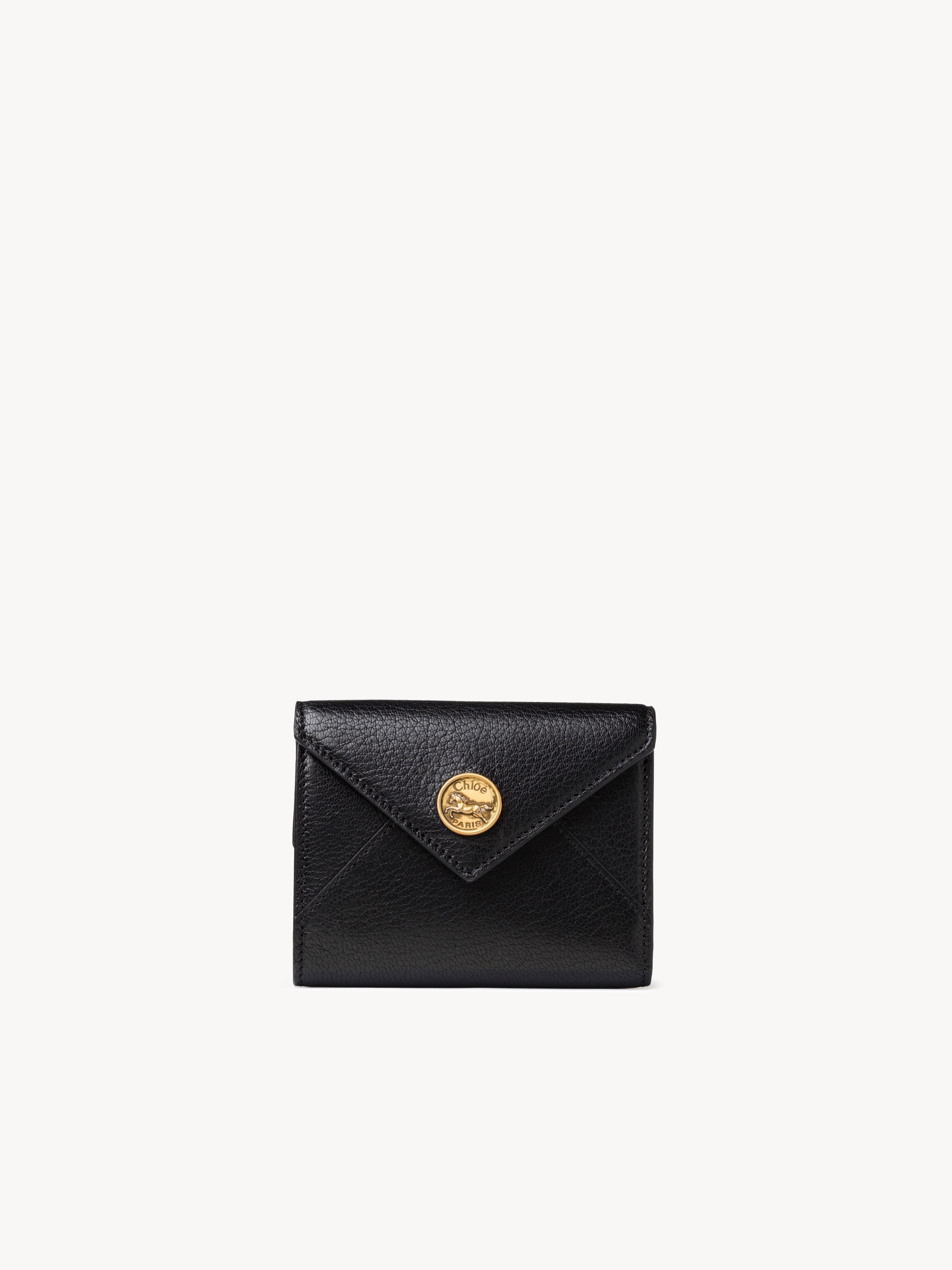 Envelope card holder in grained leather - NaN