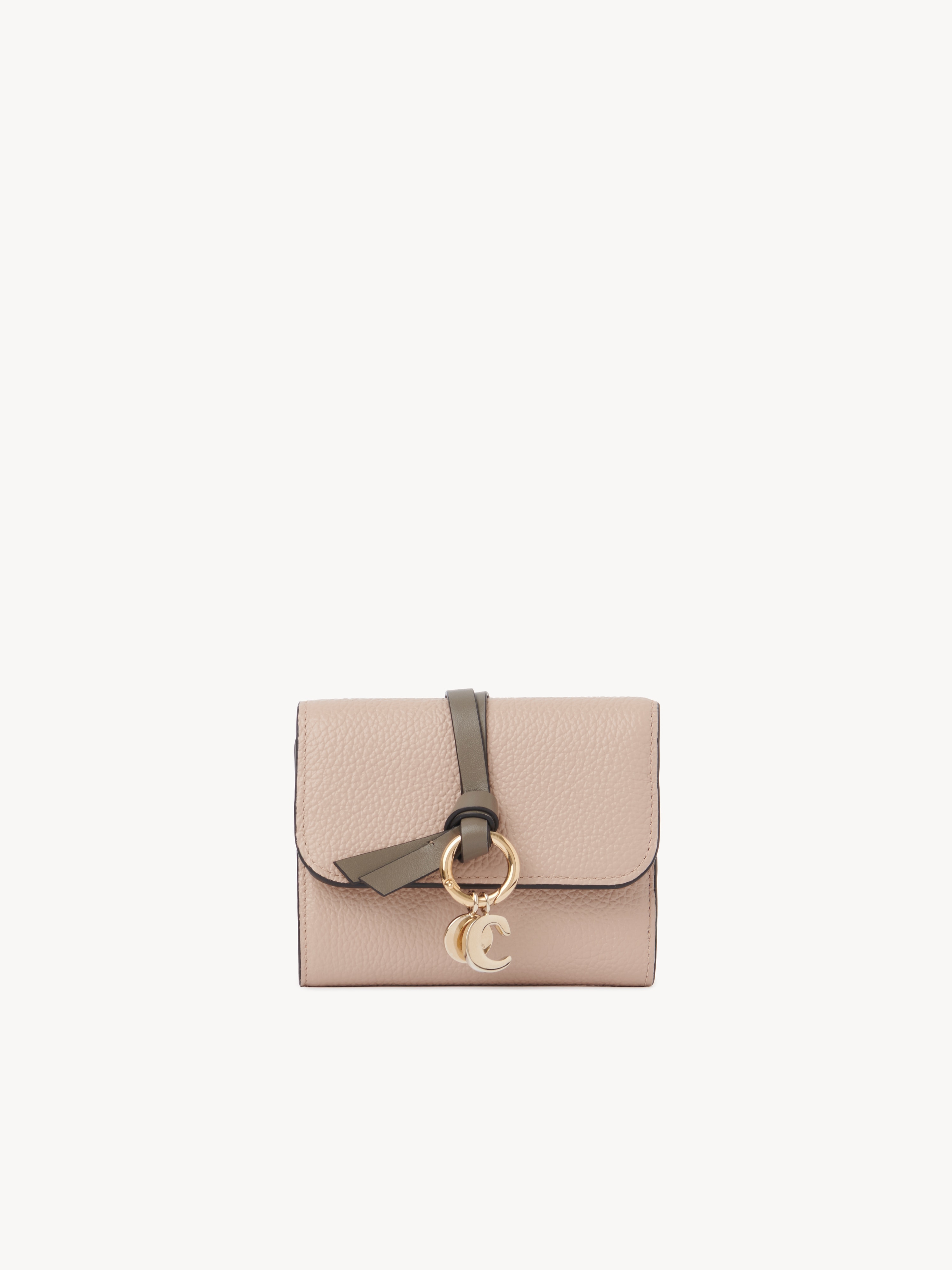 Alphabet wallet in grained leather - NaN