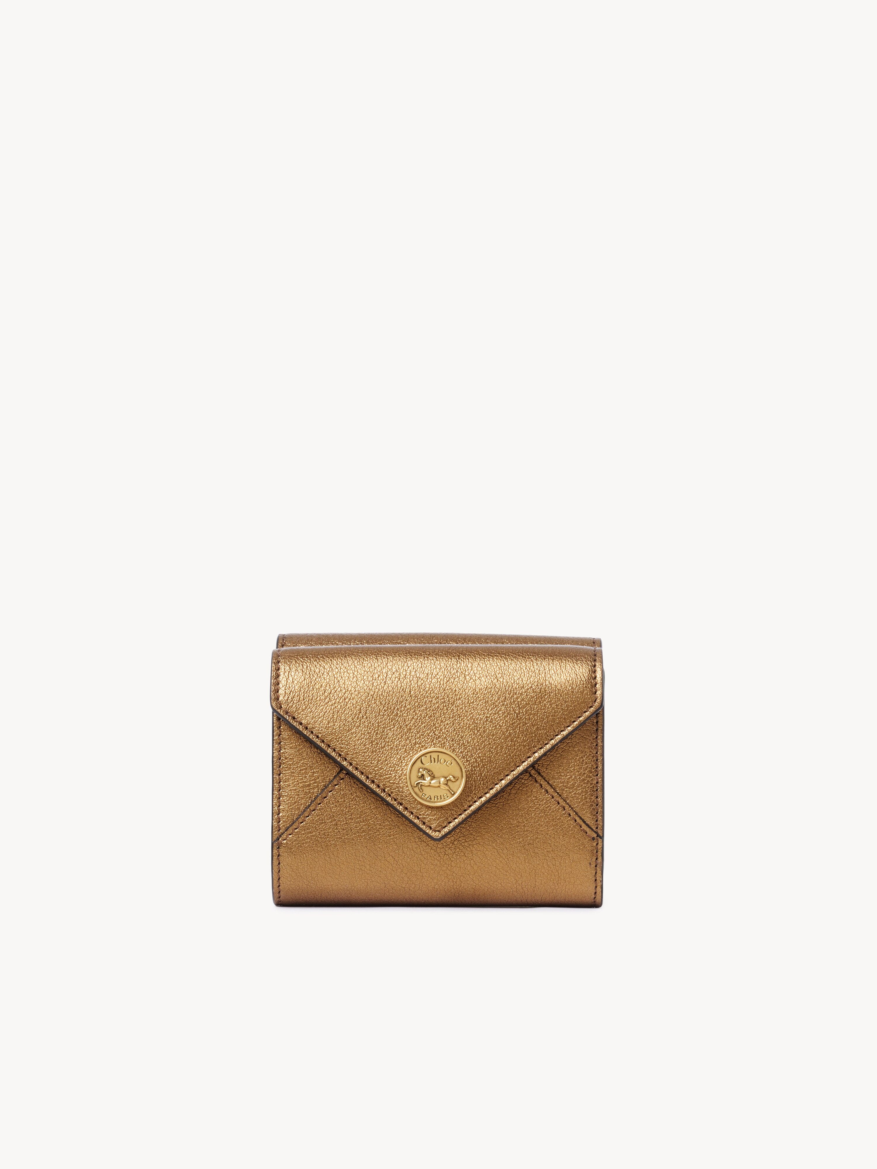 Envelope card holder in metallized leather - NaN