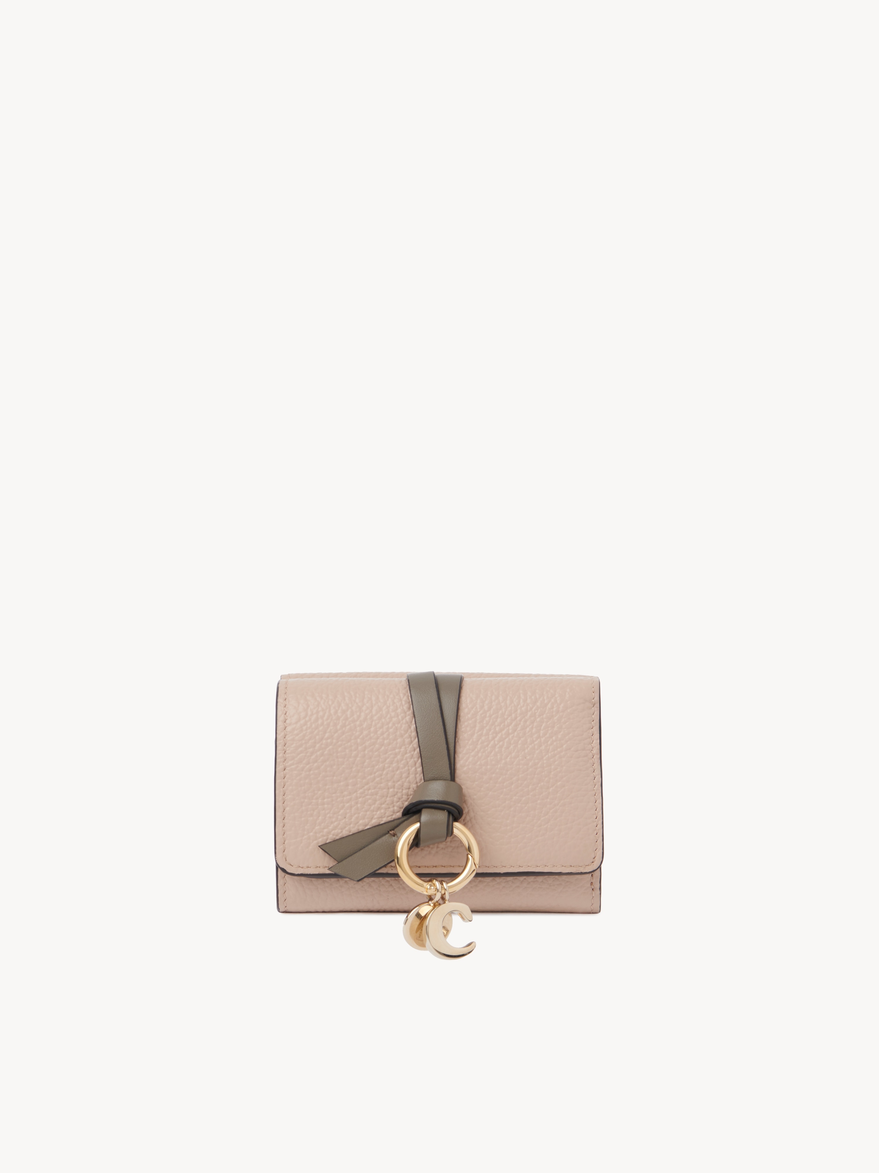 Alphabet wallet in grained leather - NaN