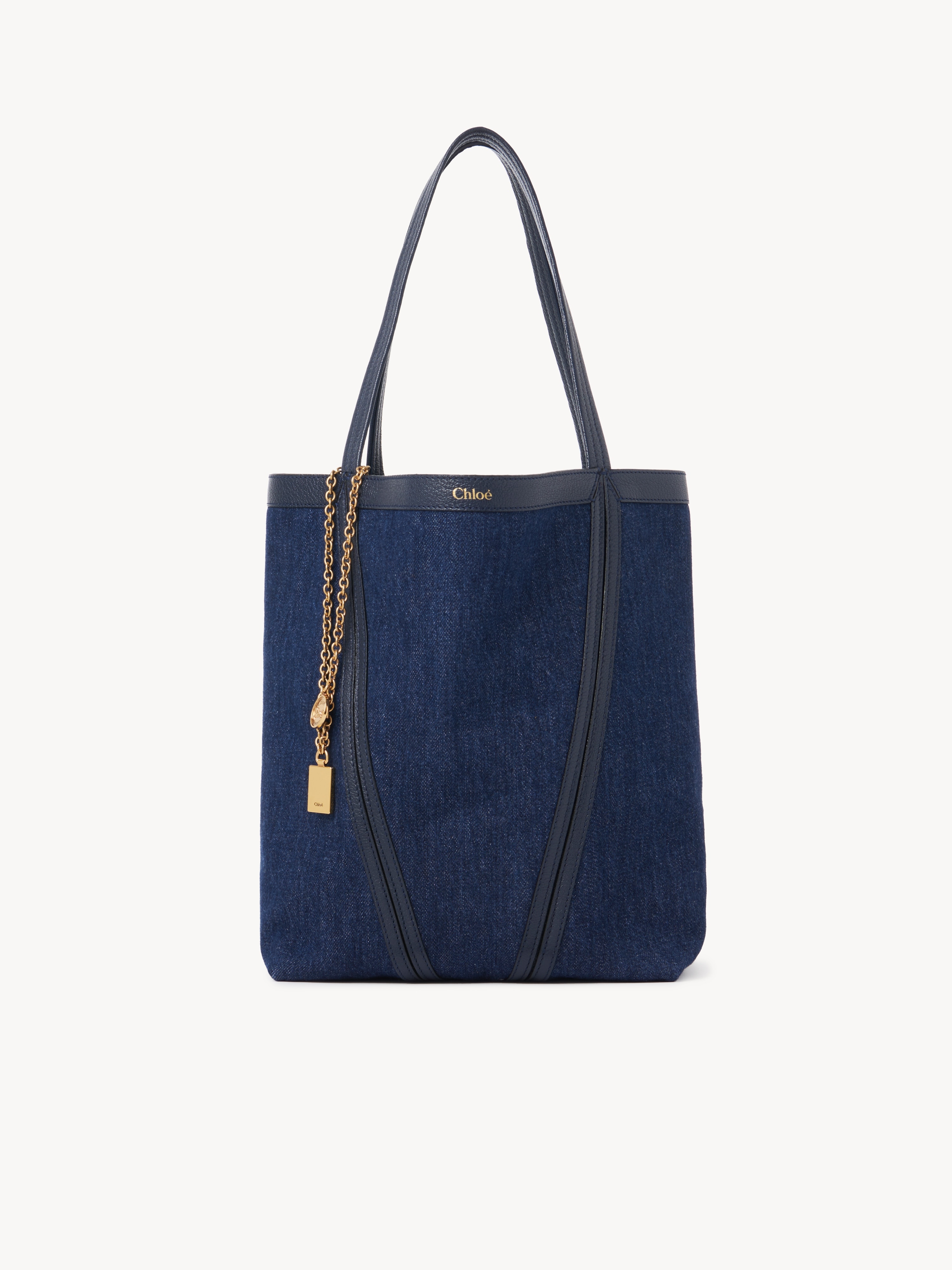 Small Chloé Spin tote bag in denim - NaN