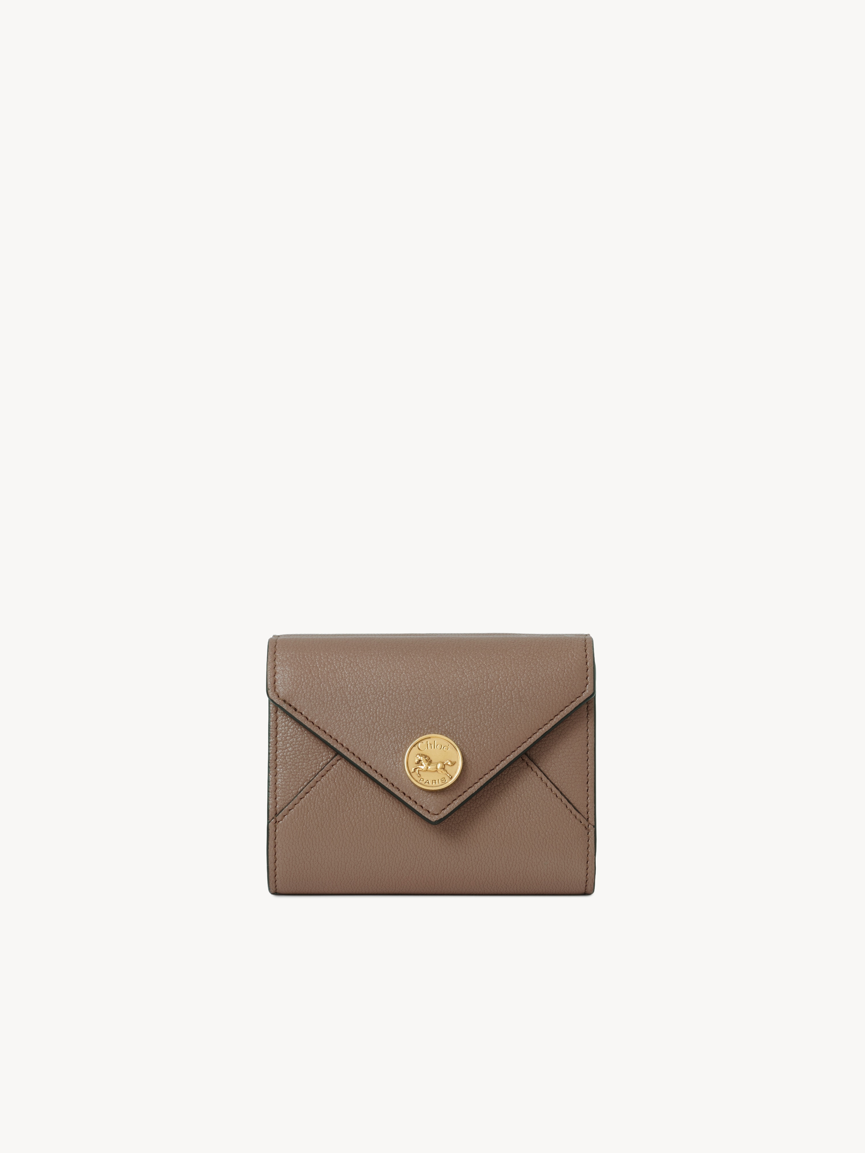 Small Envelope purse with card slots in grained leather - NaN
